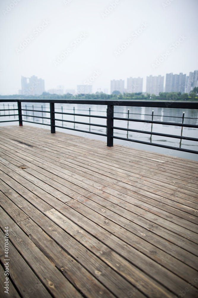 Obraz premium Outdoor wood floors closeup