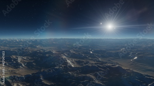 science fiction illustration, beautiful space background, a computer-generated surface, a fantasy world 3d render