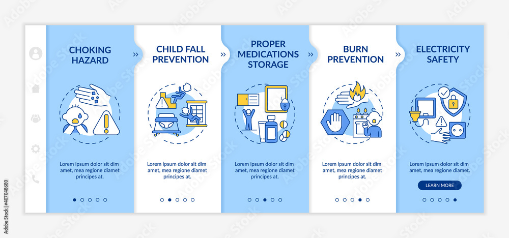 Childproofing home onboarding vector template. Babyproof house. Parental care for raising kid. Child safety. Responsive mobile website with icons. Webpage walkthrough step screens. RGB color concept Childproofing home onboarding vector template. Babyproof house. Parental care for raising kid. Child safety. Responsive mobile website with icons. Webpage walkthrough step screens. RGB color concept