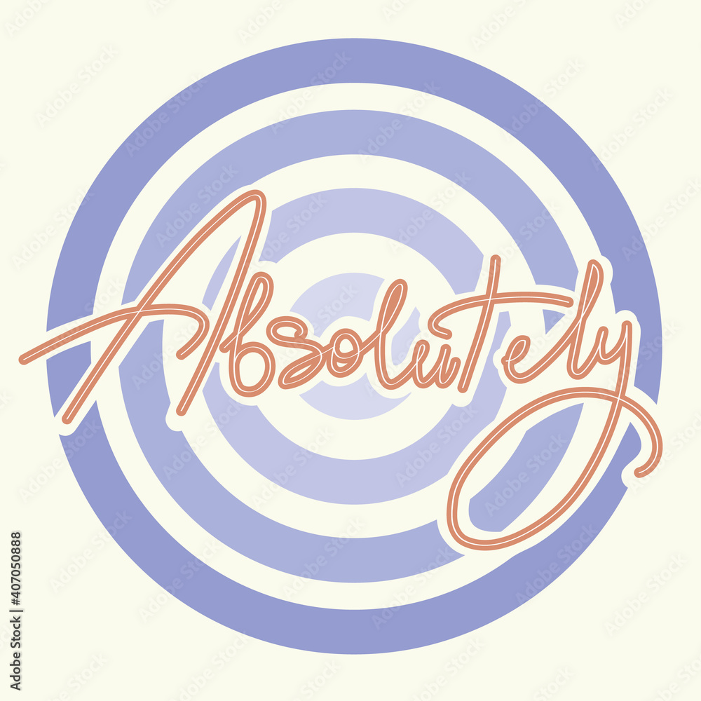 Vetor de Absolutely vector text hand drawn lettering Illustration