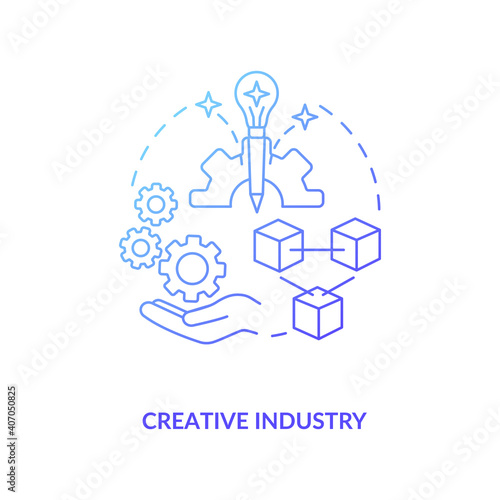 Creative industry concept icon. Game design industry benefits and advantages. Exploitation of knowledge. Perspective idea thin line illustration. Vector isolated outline RGB color drawing