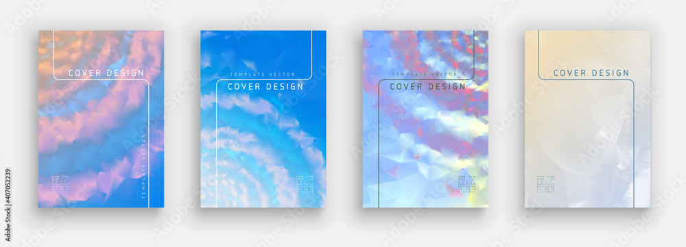 Sky poster covers set. Vector templates design for placards, banners
