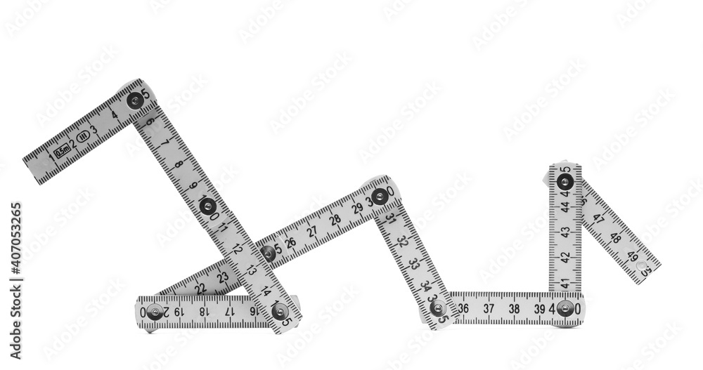 Folding rule isolated on white background Folding rule isolated on white background