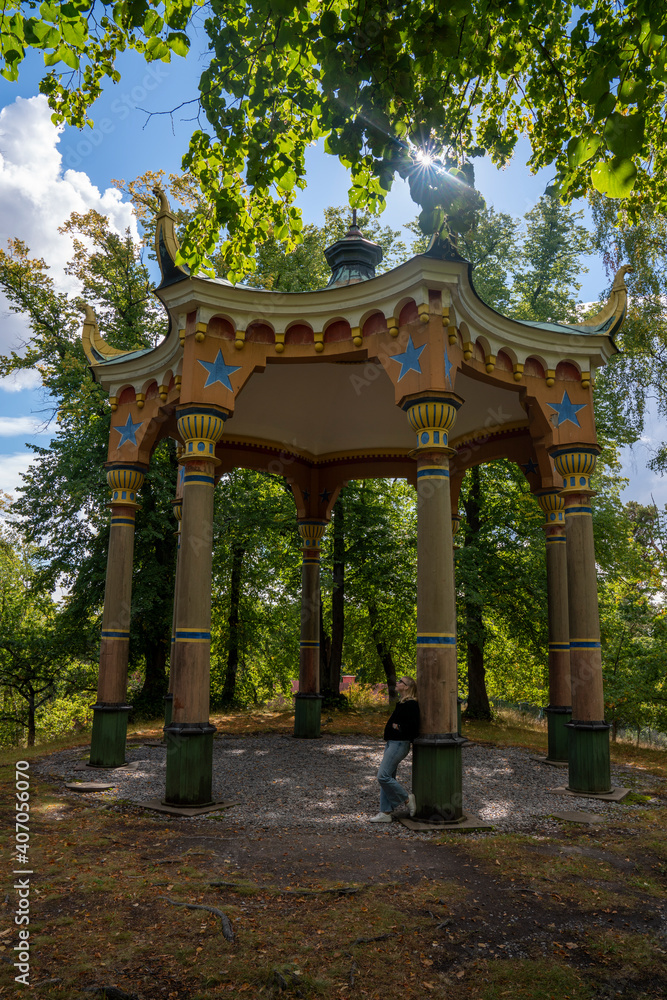 The Chinese Pavilion building on hill in Hagaparken park The Chinese Pavilion building on hill in Hagaparken park