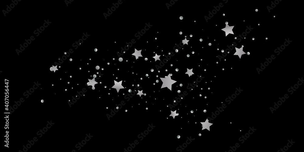 Silver star of confetti. Falling starry background Silver star of confetti. Falling starry background