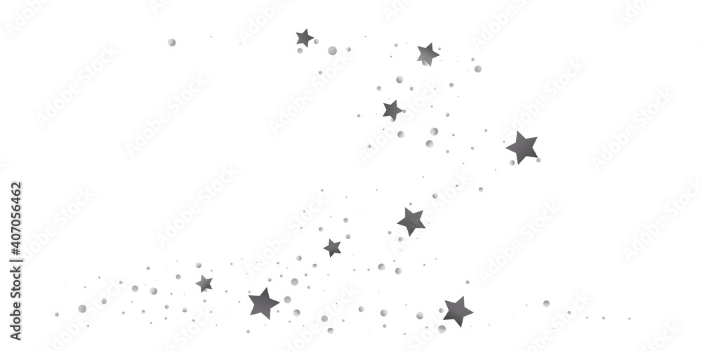Obraz premium Silver star of confetti. Falling starry background