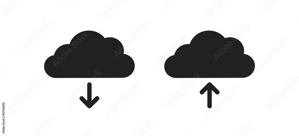 Download cloud icon. Upload data symbol. Web file outline sign in vector flat Download cloud icon. Upload data symbol. Web file outline sign in vector flat