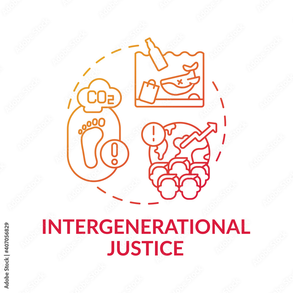 Intergenerational justice concept icon. Climate change idea thin line illustration. Environmental secure. Vector isolated outline RGB color drawing. Global warming Intergenerational justice concept icon. Climate change idea thin line illustration. Environmental secure. Vector isolated outline RGB color drawing. Global warming