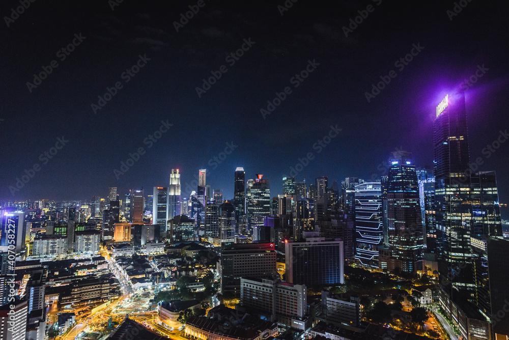Naklejka premium Skyline, Singapore