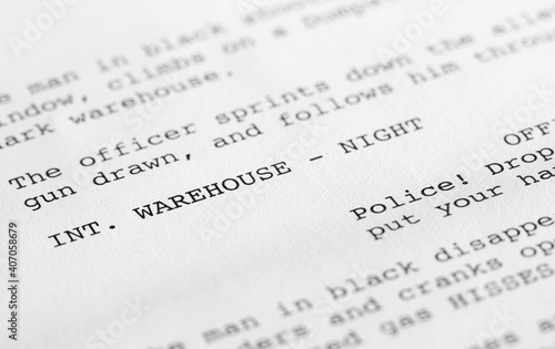 Screenplay close-up 2 (generic film text written by photographer) photo
