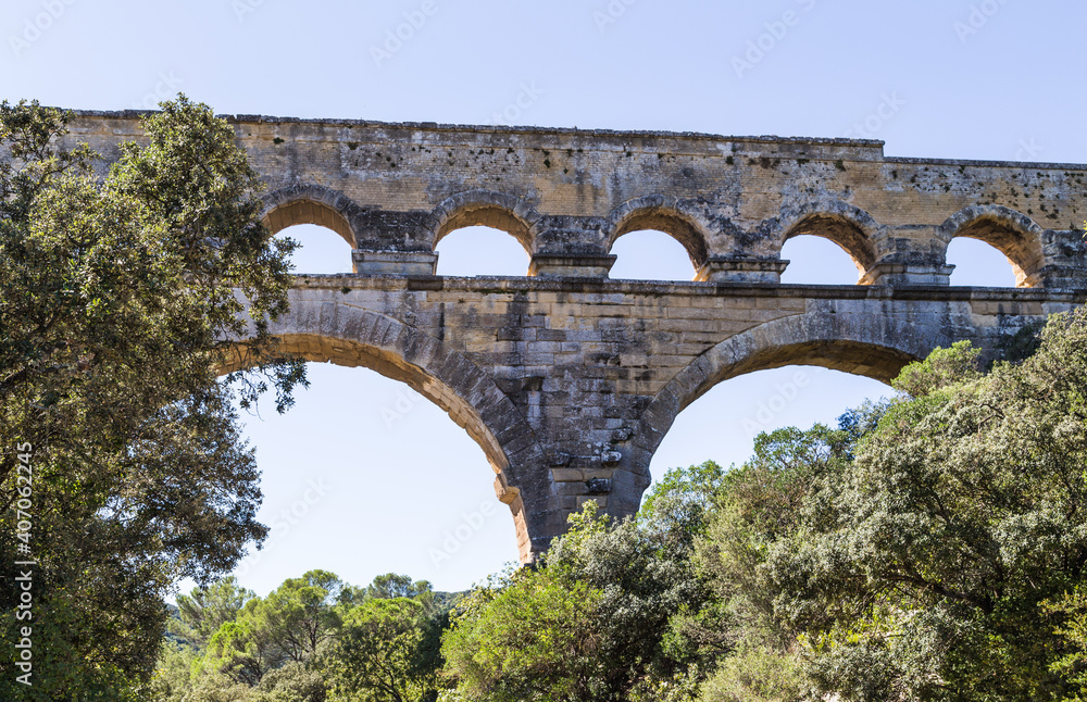 Pont du Gard aqueduct in Nimes, France