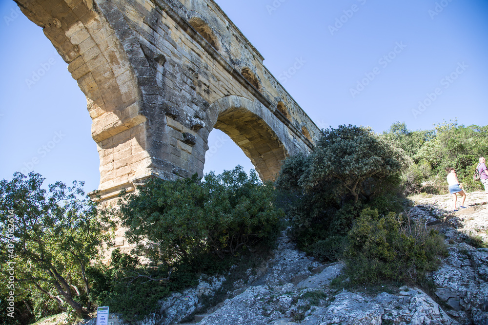 Pont du Gard aqueduct in Nimes, France