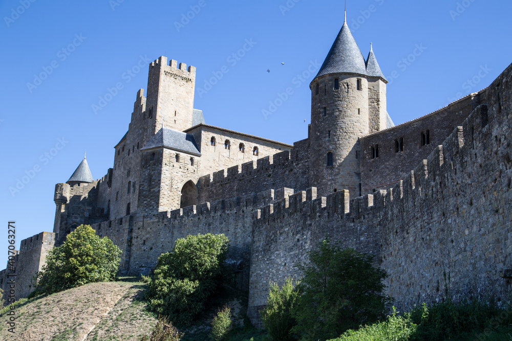 Walled city of Carcassonne in France