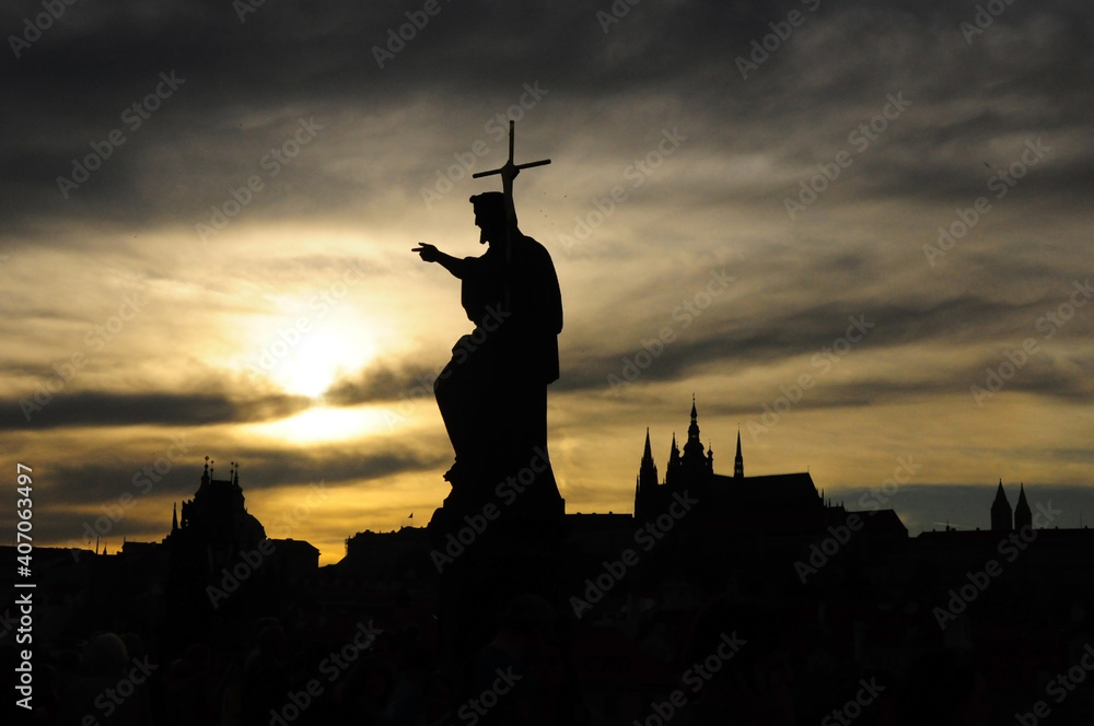 Charles Bridge and view of Prague, Prague, Czech Republic