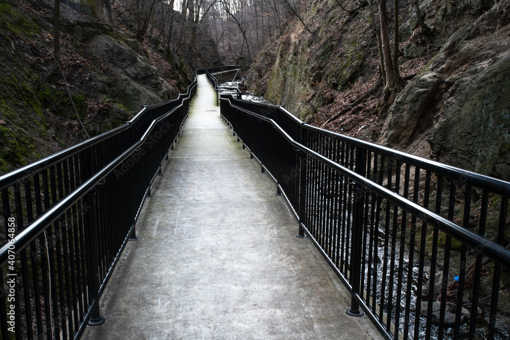 Fototapeta premium View of the historic Old Croton Aqueduct in New York State seen from Ossining Greenway