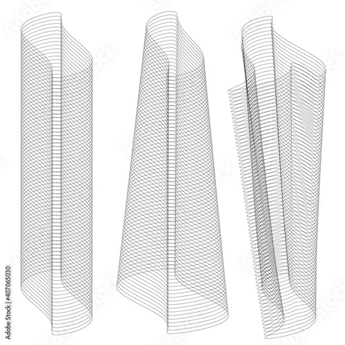 Set vector Guilloche elements for certificate or diploma and currency design