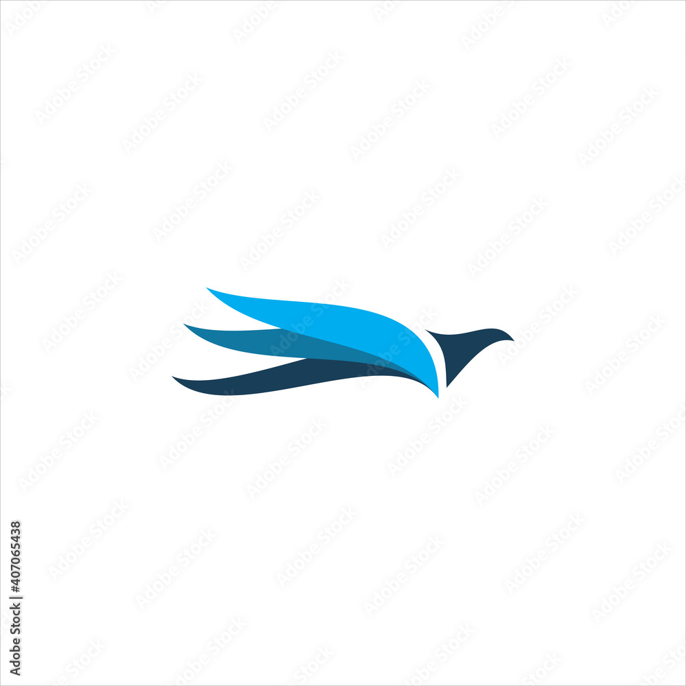 blue bird wing logo design