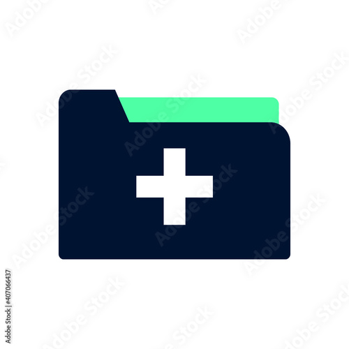 medical cross in folder documents line style vector illustration design