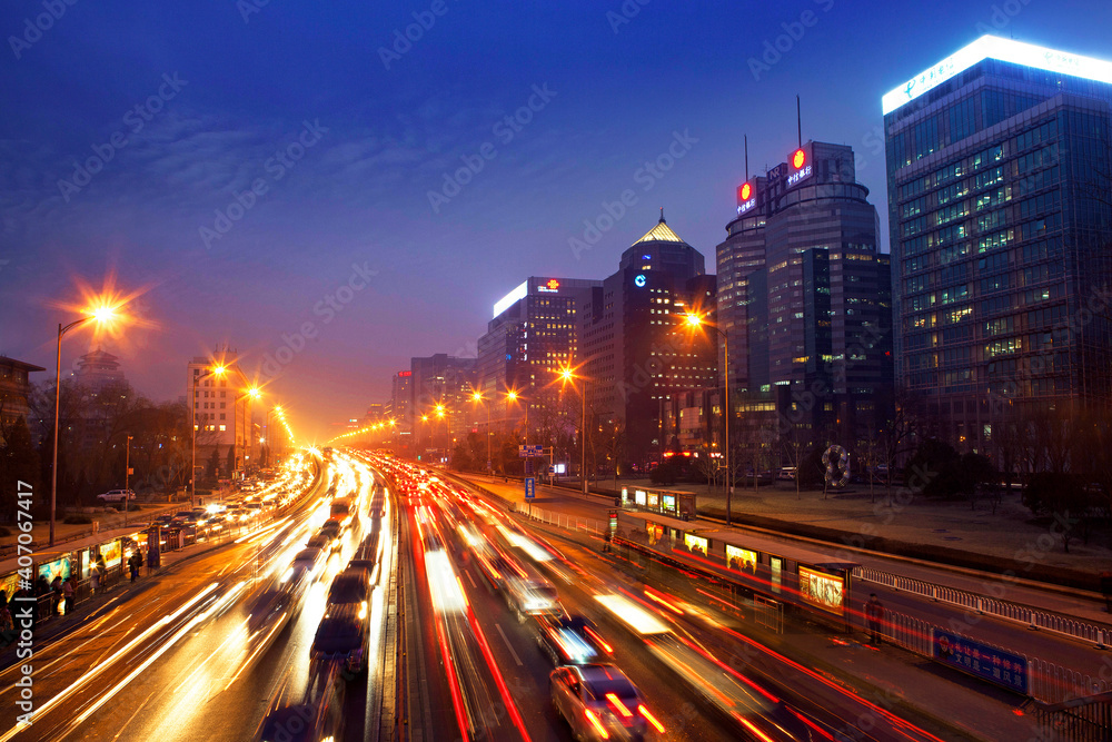 Fototapeta premium Beijing Financial Street night view