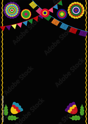 Mexican Fiesta Invitation. Mexican Party Card. Design template for mexican restaurant menu.