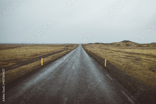 Icelandic famous road N1 in empty lands