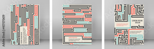 Abstract vector background design with maze mosaic texture. Good cover for book on psychology, creative problem solving, logical thinking, study of human relations