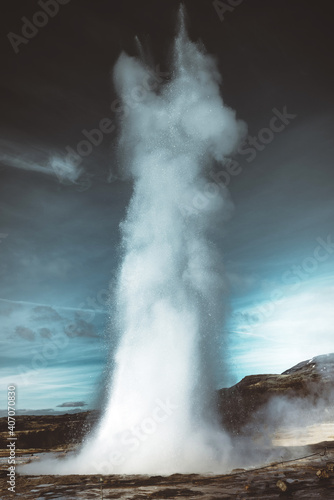 Geyser in Icelandic National Park