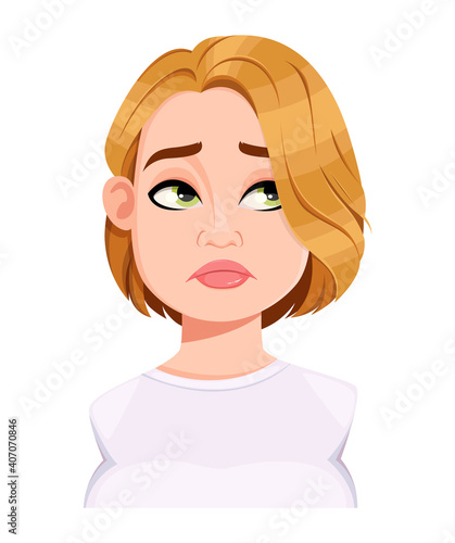 Face expression of beautiful plus size woman