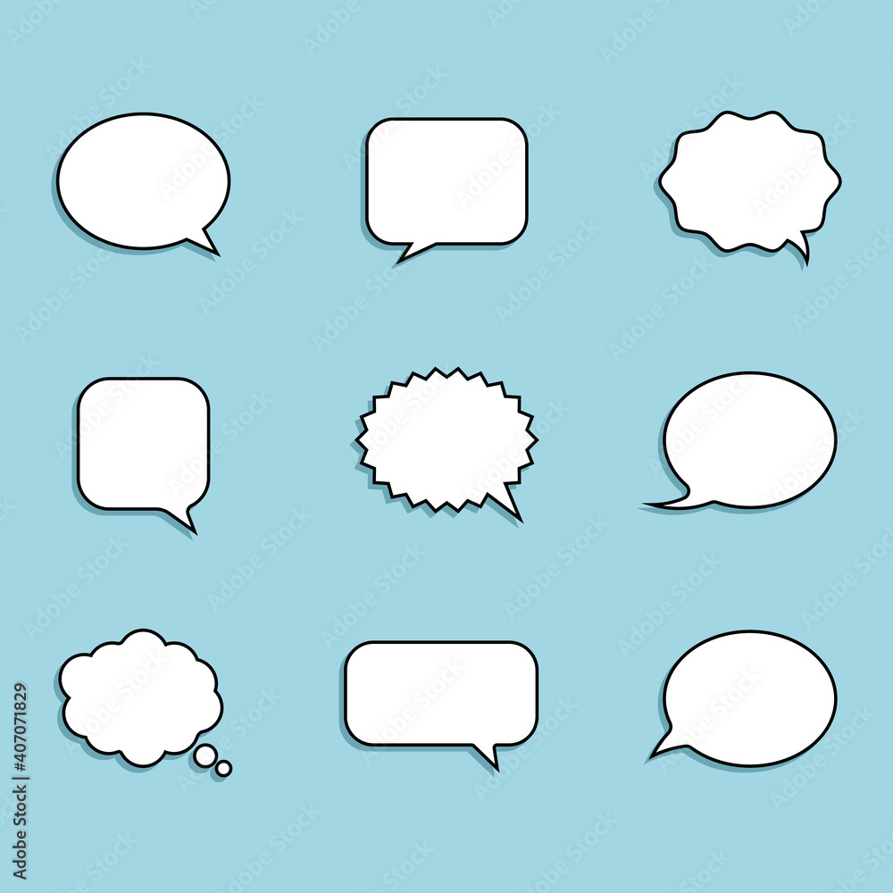 Blank empty white speech bubbles vector illustration Blank empty white speech bubbles vector illustration