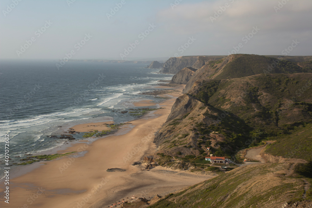 view of Atlantic coast in Portugal 