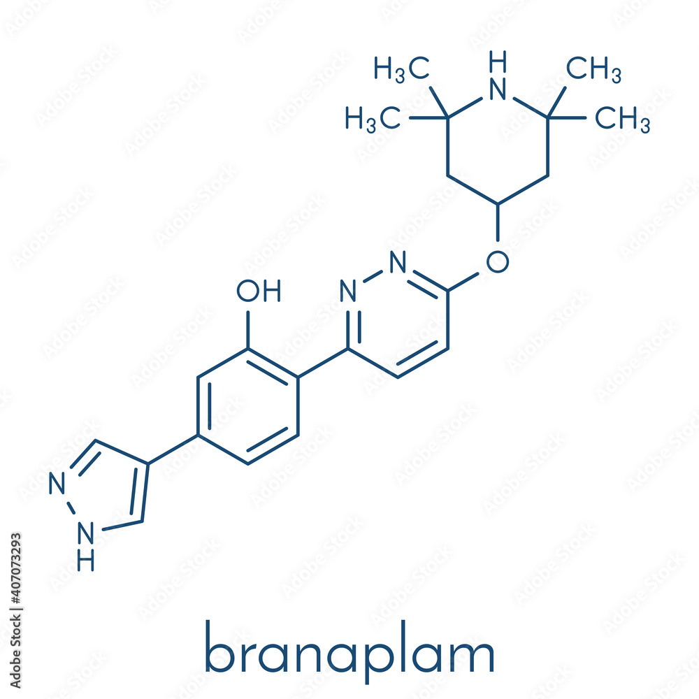 Branaplam SMA drug molecule. Skeletal formula.
