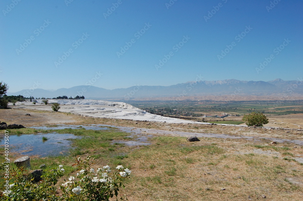 Ancient Roman baths of Pamukkale (Anatolia, Turkey). Next to the Roman ruins of Hierapolis. Natural terraces. Ancient Roman baths of Pamukkale (Anatolia, Turkey). Next to the Roman ruins of Hierapolis. Natural terraces.