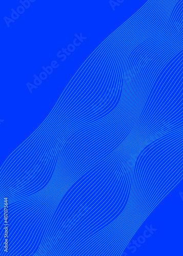 Fototapeta Naklejka Na Ścianę i Meble -  Blue color. Linear background. Design elements. Wave of many gray lines. Protective layer banknotes, certificates template. Vector Vector lines of different thicknesses from thin to thick EPS10