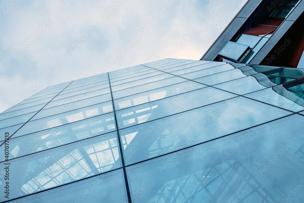 Obraz premium Modern business center. Fully glass buildings
