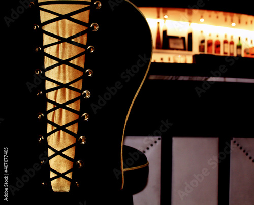 Laced Bar Stool in Moody Lounge