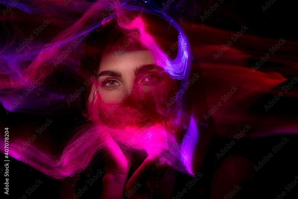 lightpainting portrait, new art direction, , light drawing at long exposure lightpainting portrait, new art direction, , light drawing at long exposure
