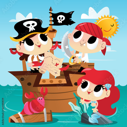 Super Cute Pirate Mermaid Ship Adventure