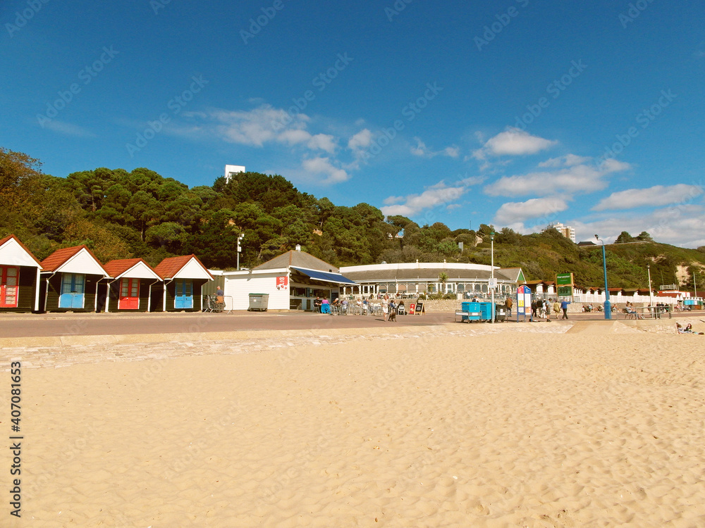 Bournemouth beach in the summertime.