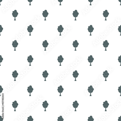 Seamless pattern with Ice cream, black and white icons