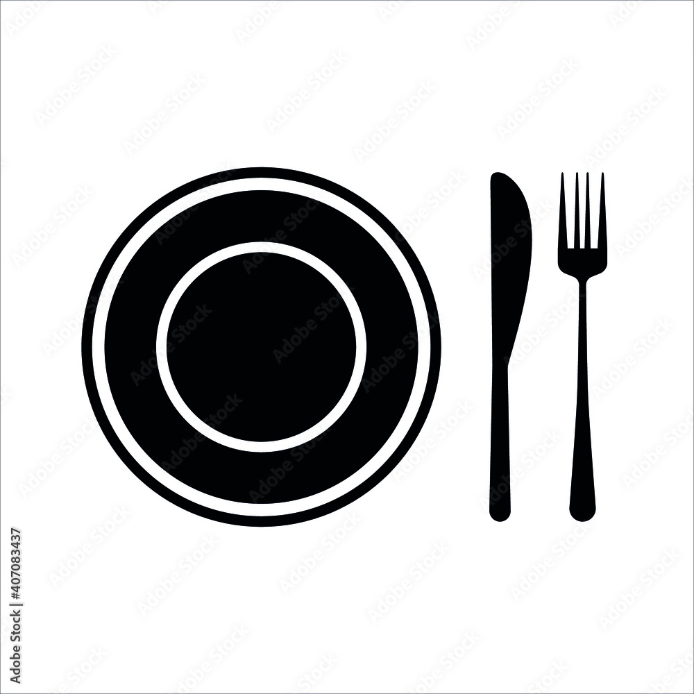 Fork & Knife Restaurant Icon vector eps Fork & Knife Restaurant Icon vector eps