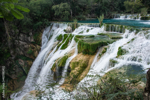 Beautiful El Meco waterfall, Huasteca Potosina, San Luis Potosi, Mexico
