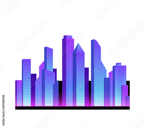 Realistic Neon City Icon