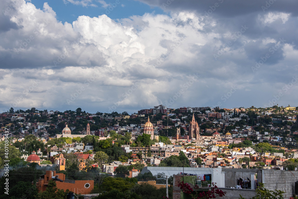 View of the historic center of colonial San Miguel de Allende, Guanajuato, Mexico