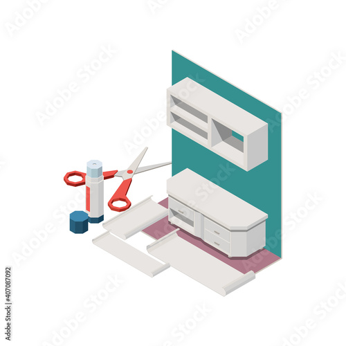 Carpentry Isometric Concept