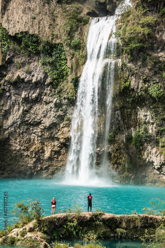 The beautiful El Salto del Meco waterfall, Huasteca Potosina, San Luis Potosi, Mexico