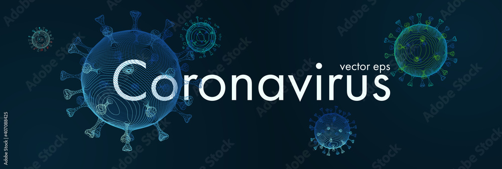 Novel Coronavirus. 2019-nCoV. Virus Covid-19. Coronavirus 3d isolated vector illustration.