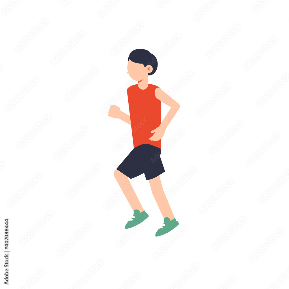 Boy Jogging Illustration