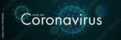 Novel Coronavirus. 2019-nCoV. Virus Covid-19. Coronavirus 3d isolated vector illustration.