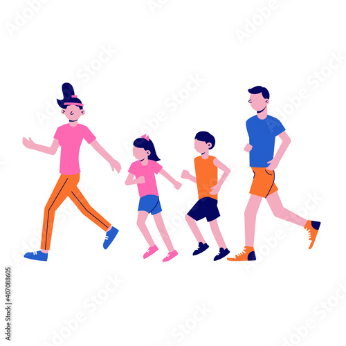 Family Fitness Illustration