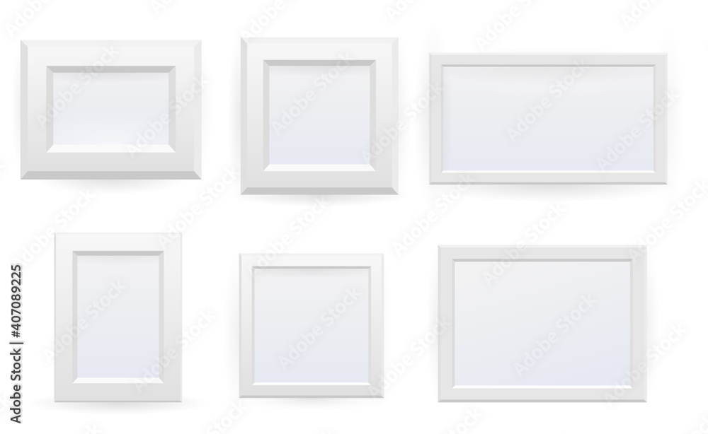 Set Presentation square picture frame design with shadow on transparent background Set Presentation square picture frame design with shadow on transparent background